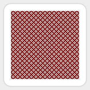 Large Dark Christmas Candy Apple Red and White Cross-Hatch Astroid Grid Pattern Sticker